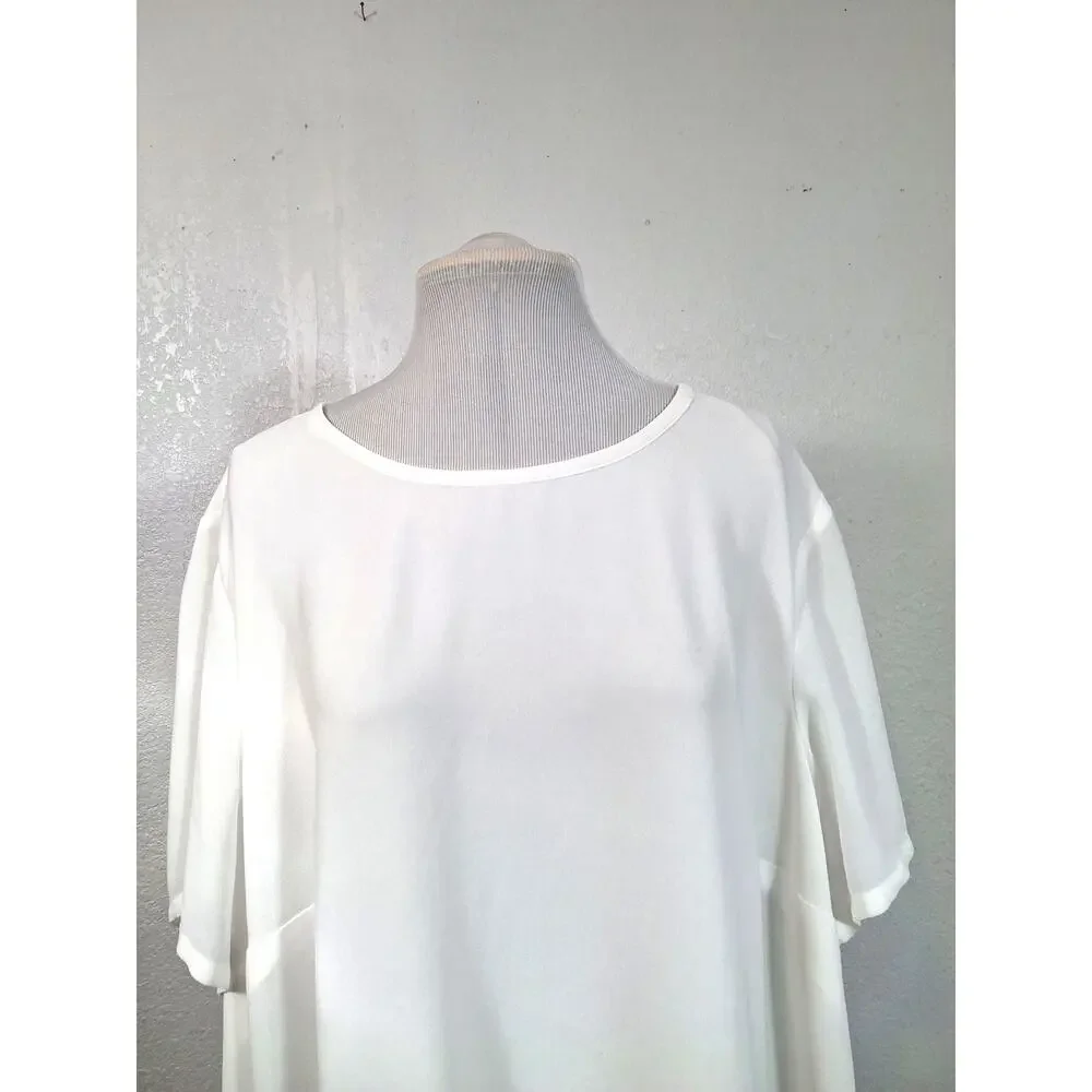 Michael Kors White Layer Whimsical Layered Top Size 2X